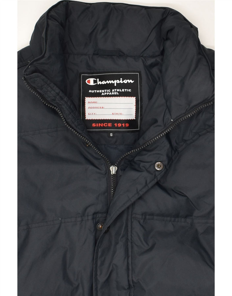 CHAMPION Mens Padded Jacket UK 36 Small Black Nylon | Vintage Champion | Thrift | Second-Hand Champion | Used Clothing | Messina Hembry 