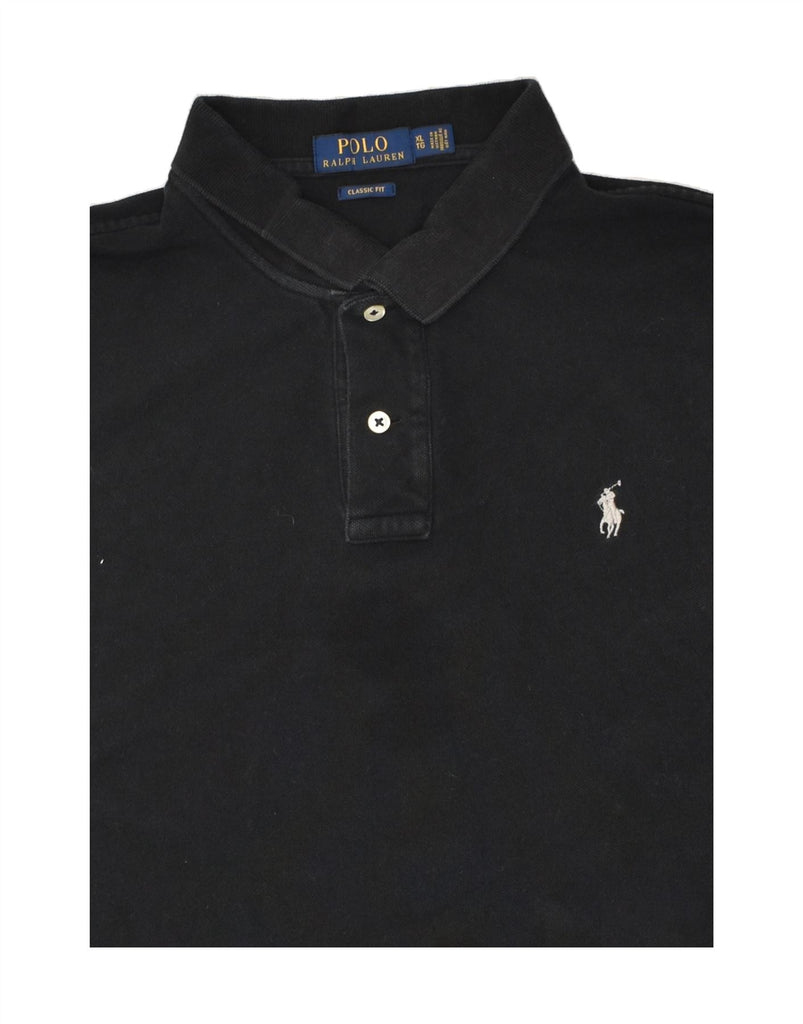 POLO RALPH LAUREN Mens Classic Fit Polo Shirt XL Black Cotton | Vintage Polo Ralph Lauren | Thrift | Second-Hand Polo Ralph Lauren | Used Clothing | Messina Hembry 