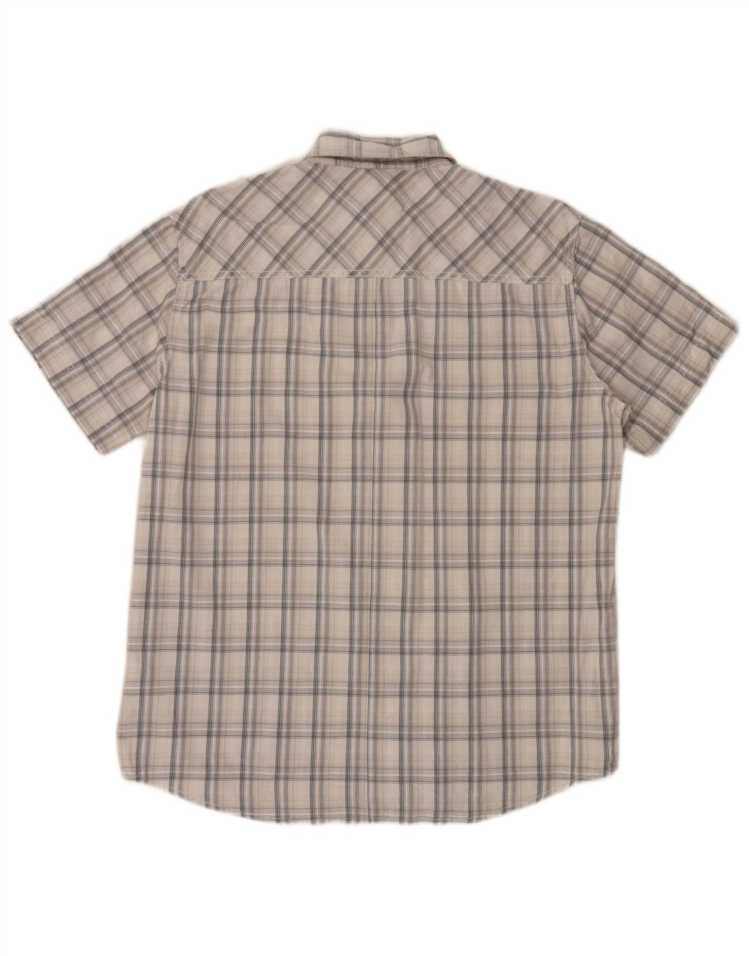 Wrangler Mens Short Sleeve Shirt Medium White Check Cotton