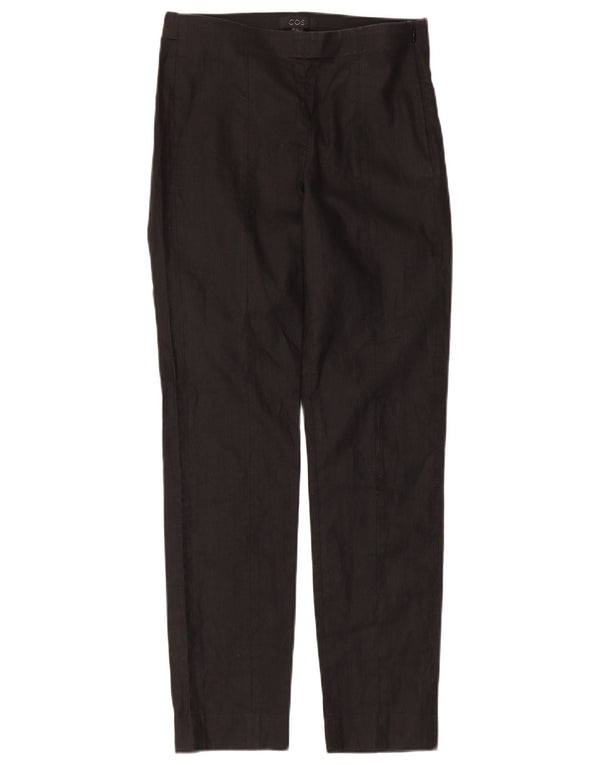 Cos Womens Straight Regular Chino Trousers EU 34 XS W26 L26 Black Cotton