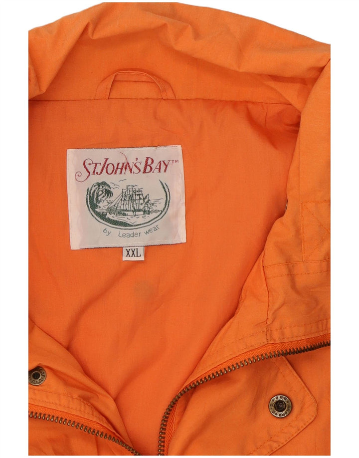 St John's Bay Mens Oversized Utility Jacket UK 44 2XL Orange Polyester