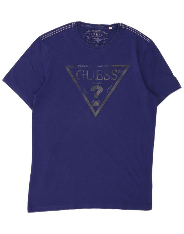 Guess Mens Graphic T-Shirt Top Medium Purple Cotton