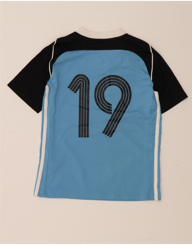ADIDAS Boys Graphic T-Shirt Top 9-10 Years Blue Colourblock Polyester Vintage Adidas and Second-Hand Adidas from Messina Hembry 