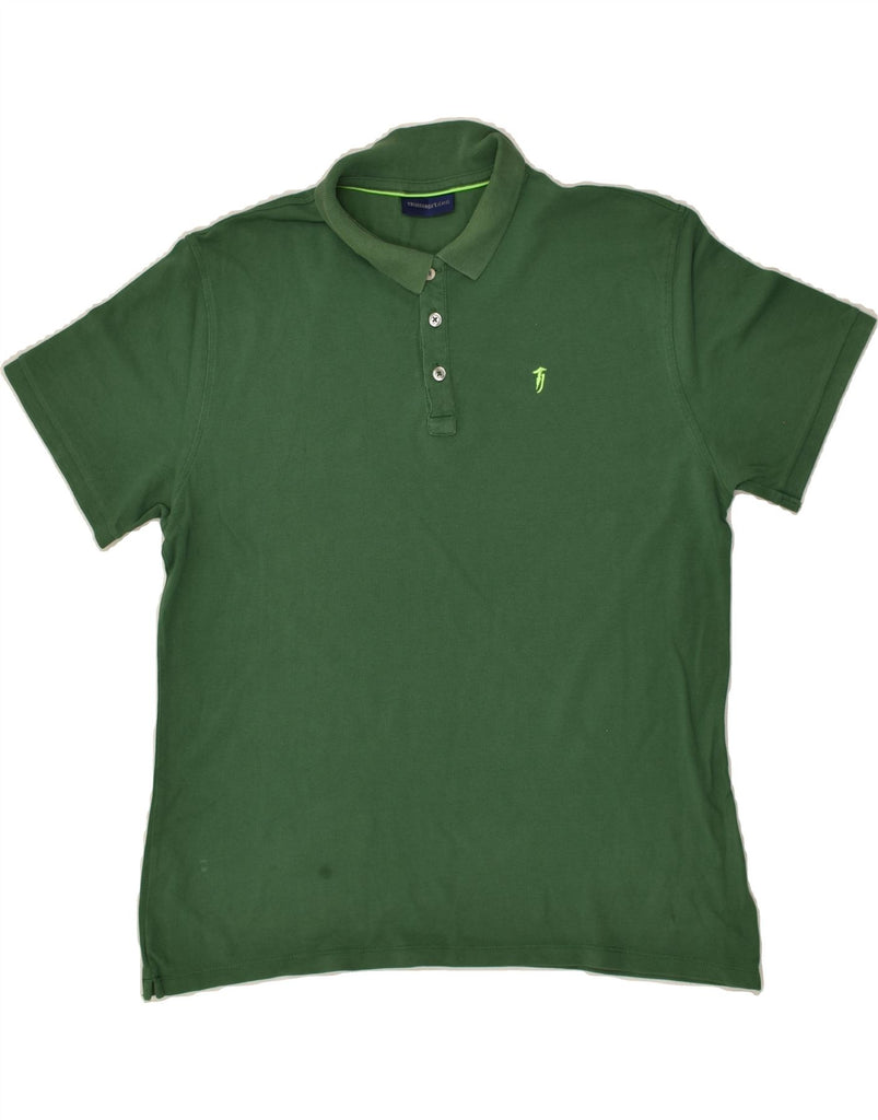 TRUSSARDI Mens Polo Shirt XL Green | Vintage Trussardi | Thrift | Second-Hand Trussardi | Used Clothing | Messina Hembry 