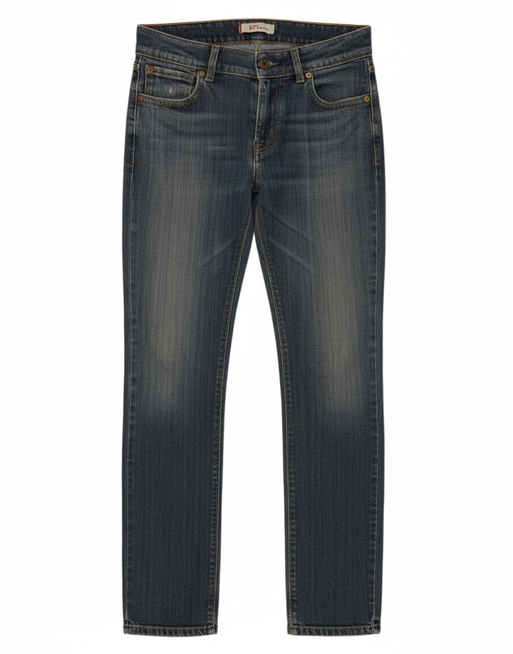 LEVI'S Womens 571 Slim Jeans W28 L33 Blue