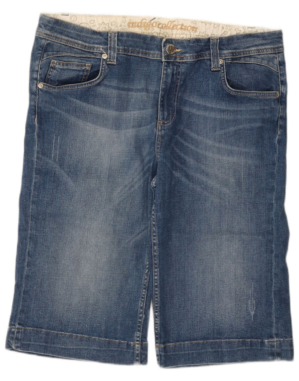 Marks & Spencer Womens Denim Bermuda Shorts UK 18 XL W38 Blue Cotton