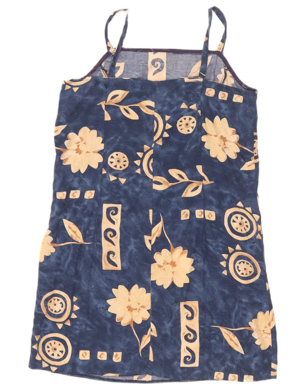 Vintage Womens Sundress UK 10 Small Navy Blue Floral