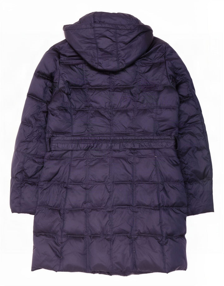 Geox Womens Hooded Oversized Padded Coat UK 10 Small Navy Blue Polyester