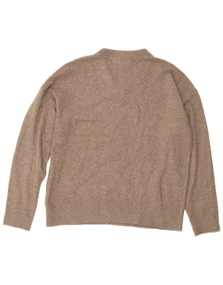 Marks & Spencer Mens V-Neck Jumper Sweater Medium Beige Polyester