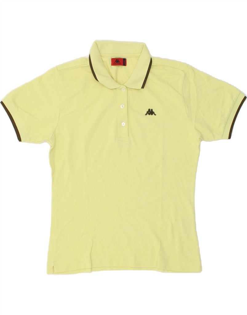 KAPPA Womens Polo Shirt UK 14 Large Yellow Cotton | Vintage Kappa | Thrift | Second-Hand Kappa | Used Clothing | Messina Hembry 