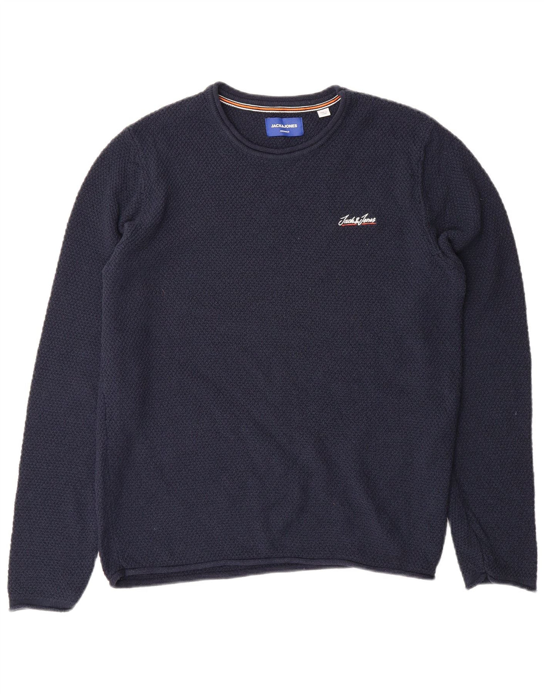 JACK & JONES Mens Crew Neck Jumper Sweater Small Navy Blue Cotton