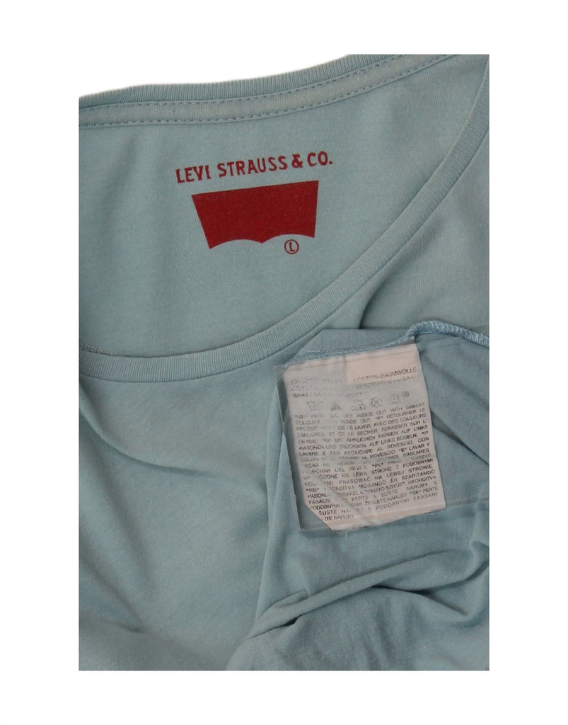 LEVI'S Mens Graphic T-Shirt Top Large Blue Cotton Vintage Levi's and Second-Hand Levi's from Messina Hembry 