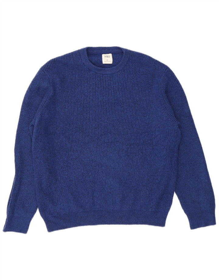 Marks & Spencer Womens Oversized Crew Neck Jumper Sweater UK 18 XL Blue