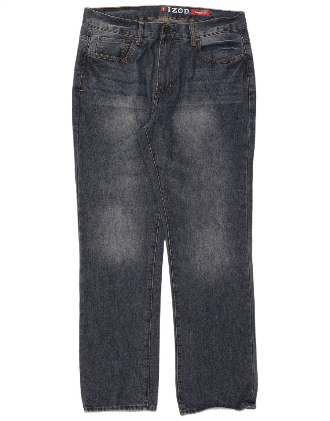 Izod Mens Straight Jeans W36 L32 Blue Cotton