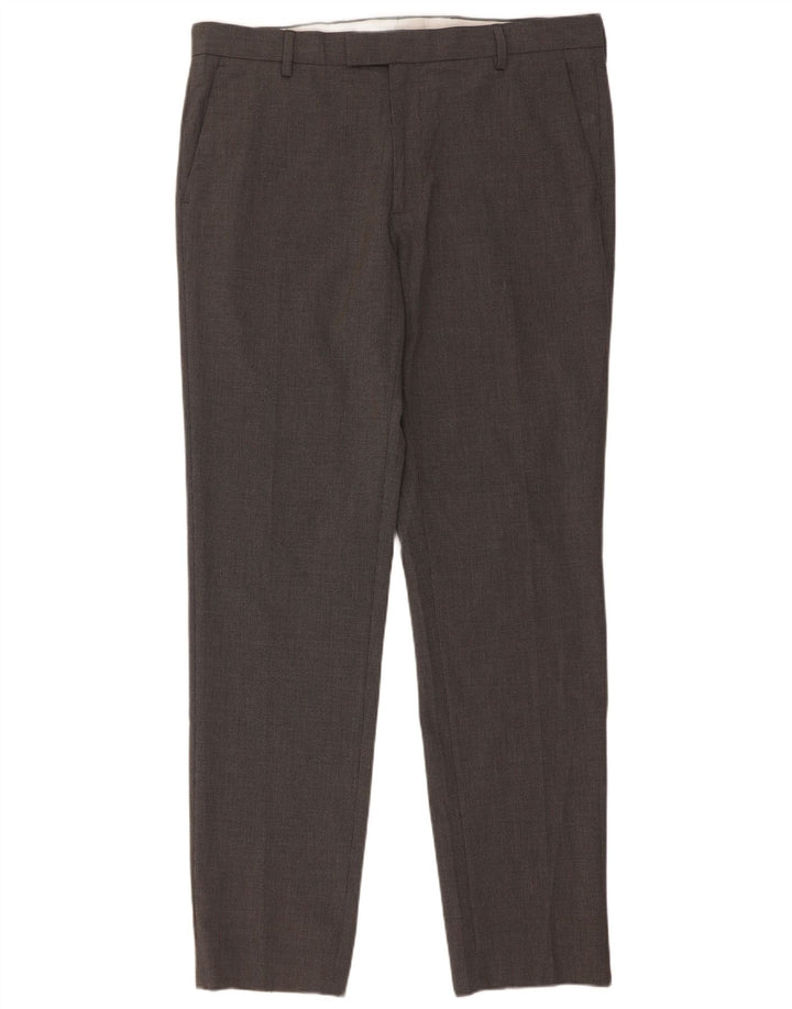 Marks & Spencer Mens Slim Suit Trousers W36 L33 Grey