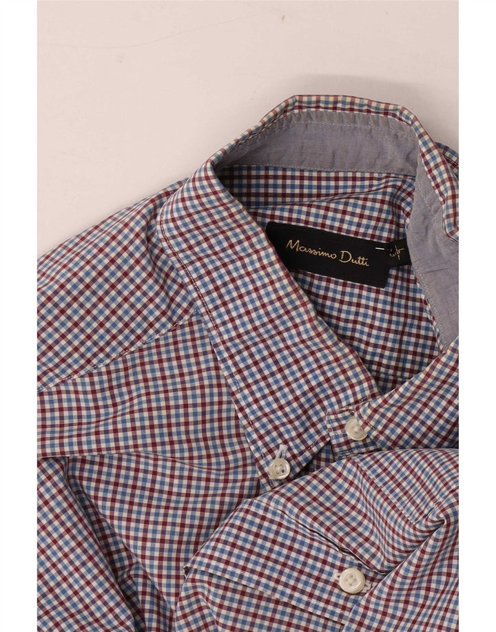Massimo Dutti Mens Shirt Large Blue Check
