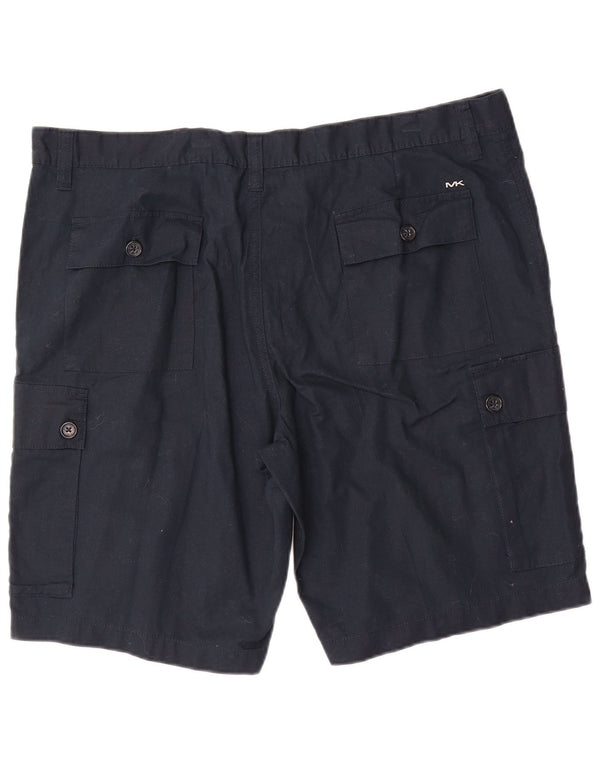 Michael Kors Mens Cargo Shorts W40 XL Navy Blue Linen