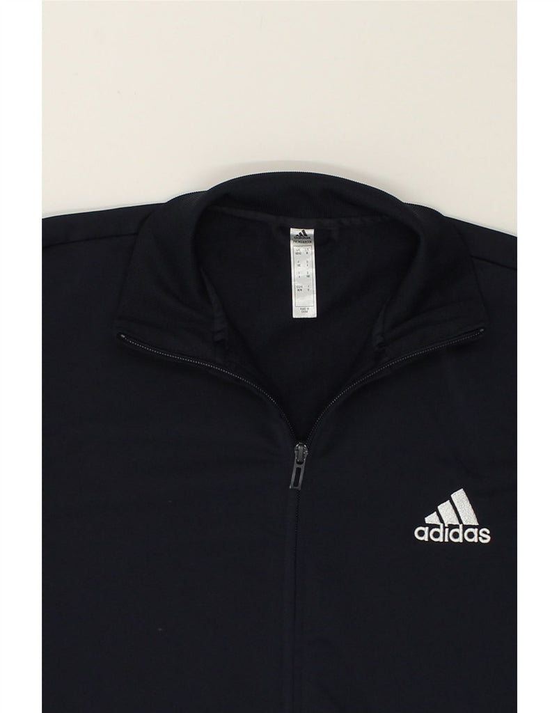 ADIDAS Mens Graphic Tracksuit Top Jacket UK 40/42 Medium Navy Blue | Vintage Adidas | Thrift | Second-Hand Adidas | Used Clothing | Messina Hembry 