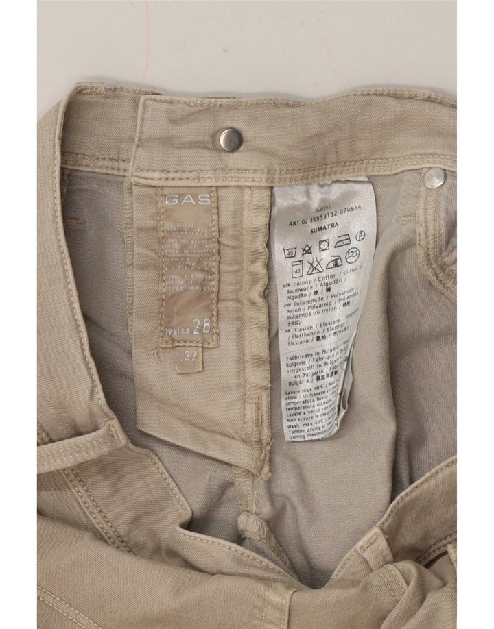 Gas Womens Slim Jeans W28 L32 Beige Cotton