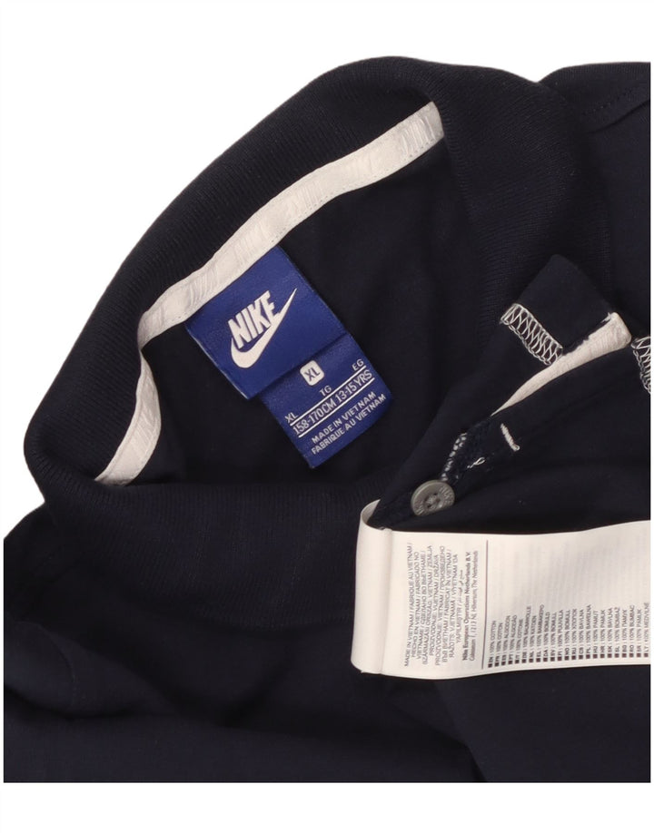 Nike Boys Polo Shirt 13-14 Years Navy Blue Cotton