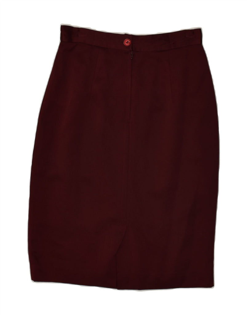 VINTAGE Womens Pencil Skirt IT 44 Medium W26 Maroon Virgin Wool | Vintage Vintage | Thrift | Second-Hand Vintage | Used Clothing | Messina Hembry 