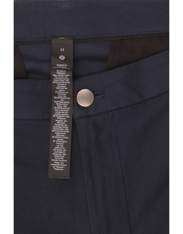 Lululemon Mens Chino Shorts W33 Medium Navy Blue Polyester