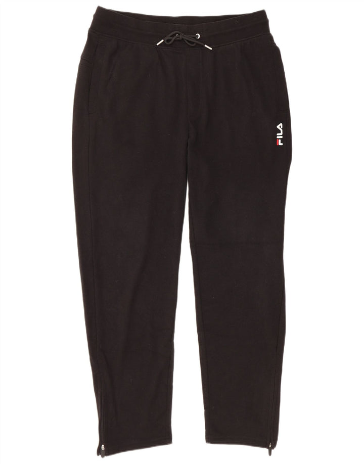 FILA Mens Tracksuit Trousers Medium Black Cotton