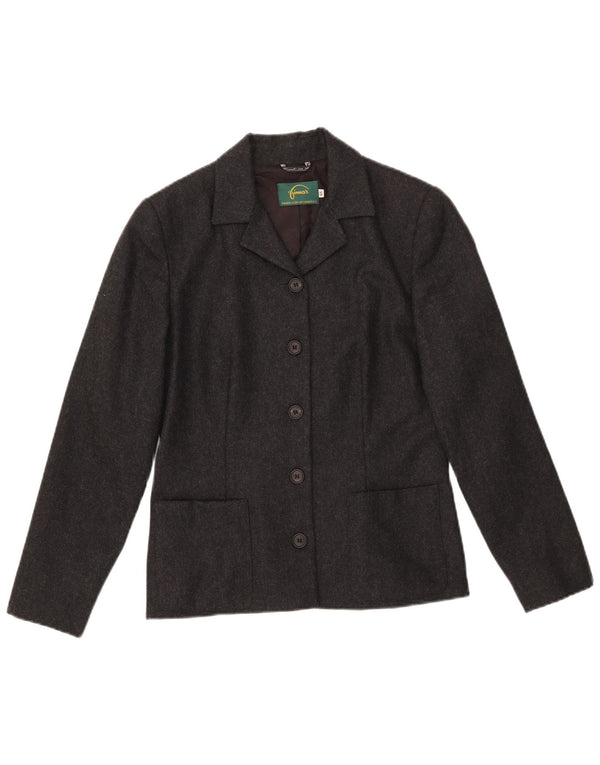 VINTAGE Womens 5 Button Blazer Jacket IT 44 Medium Grey Flecked Wool