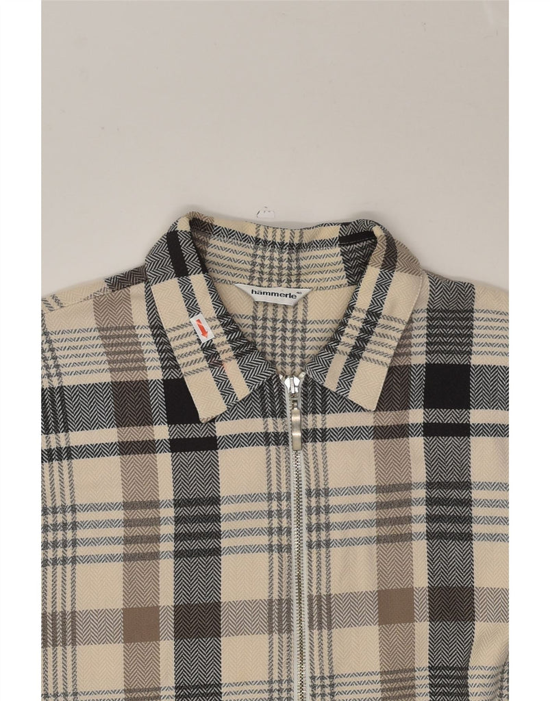 VINTAGE Mens Flannel Shirt Size 40 Medium Beige Check Cotton | Vintage Vintage | Thrift | Second-Hand Vintage | Used Clothing | Messina Hembry 