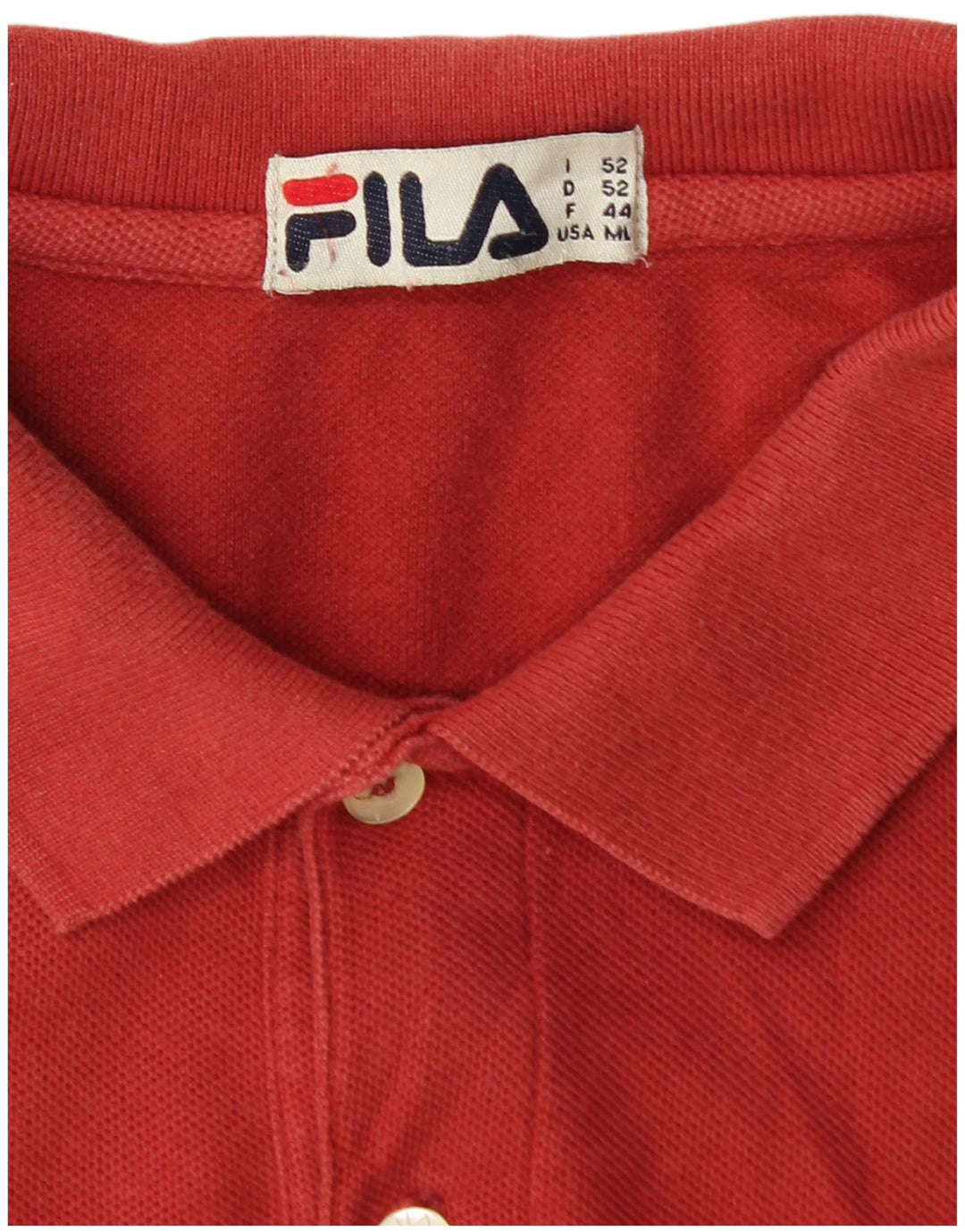 FILA Mens Polo Shirt Medium Red Cotton