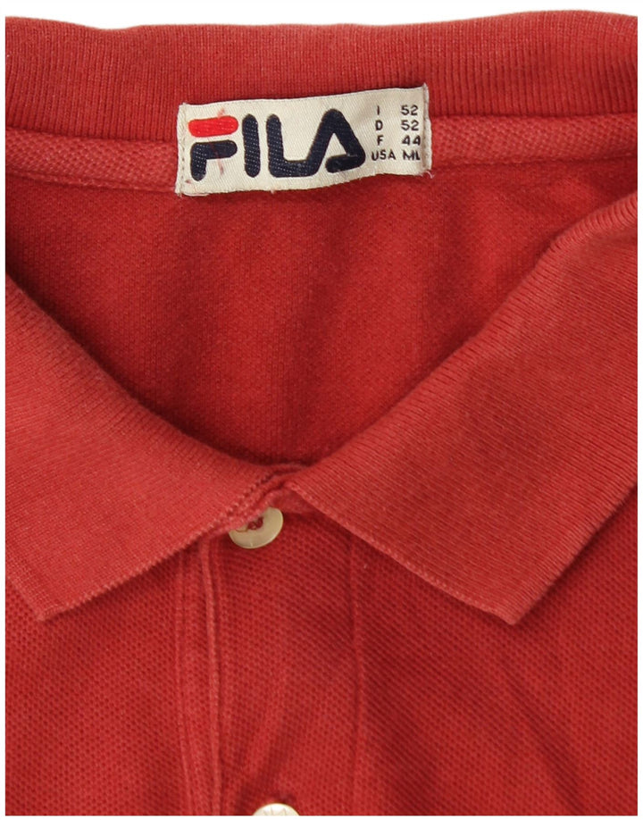 FILA Mens Polo Shirt Medium Red Cotton