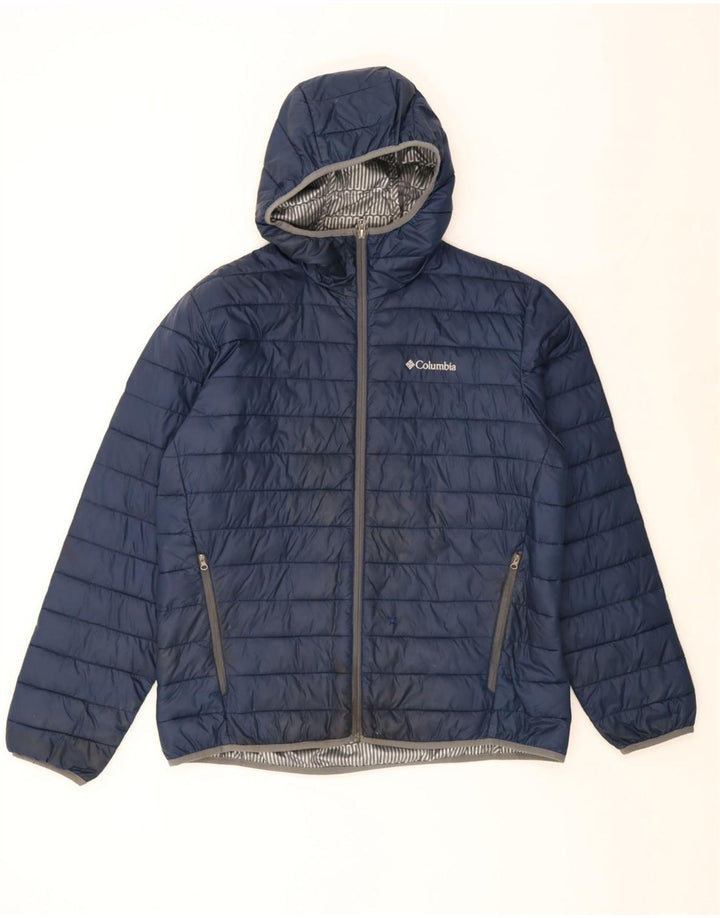 Columbia Mens Hooded Padded Jacket UK 40 Large Blue Nylon