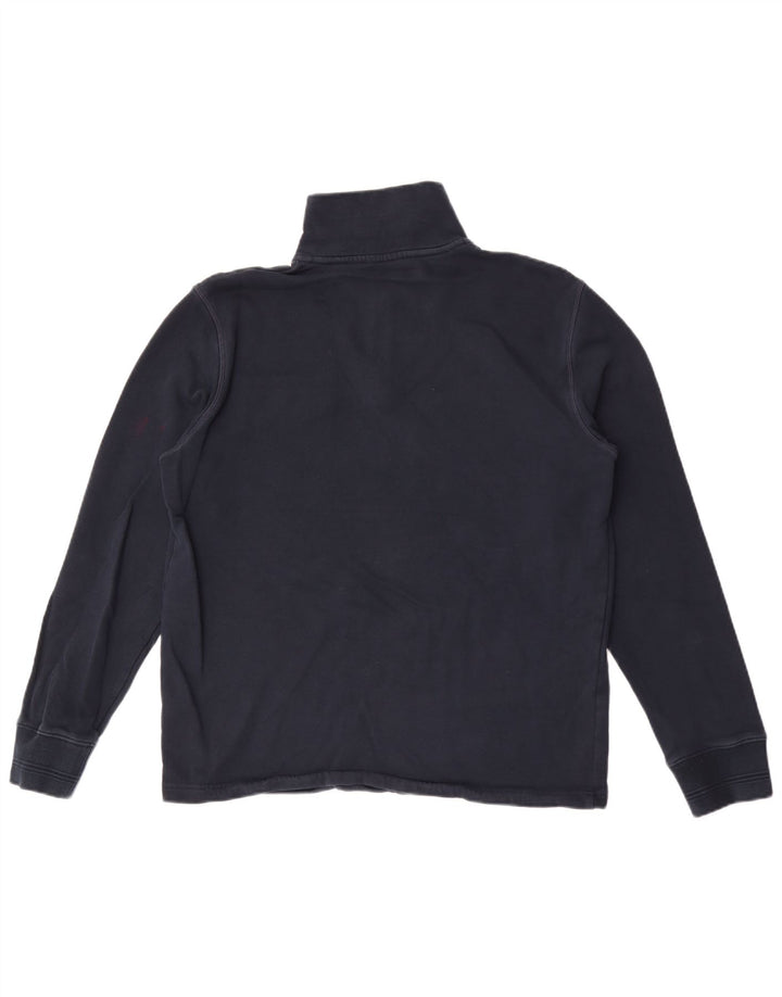 Marks & Spencer Mens Zip Neck Sweatshirt Jumper Medium Navy Blue Cotton