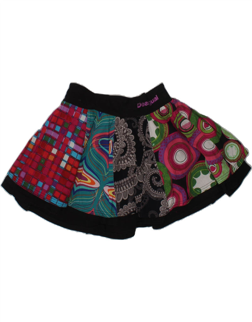 DESIGUAL Girls Crazy Pattern Pleated Skirt 7-8 Years W22 Multicoloured | Vintage Desigual | Thrift | Second-Hand Desigual | Used Clothing | Messina Hembry 