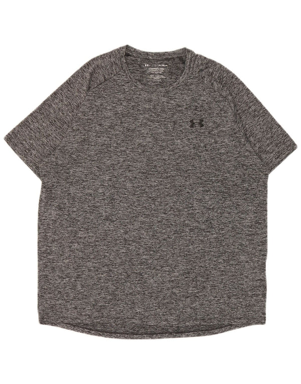 Under Armour Mens Heat Gear T-Shirt Top XL Grey Flecked Polyester
