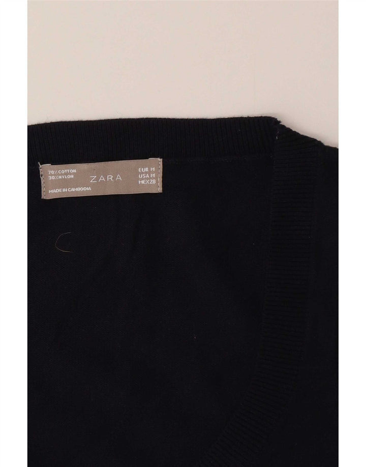 Zara Womens Vest Tank Top UK 12 Medium Black