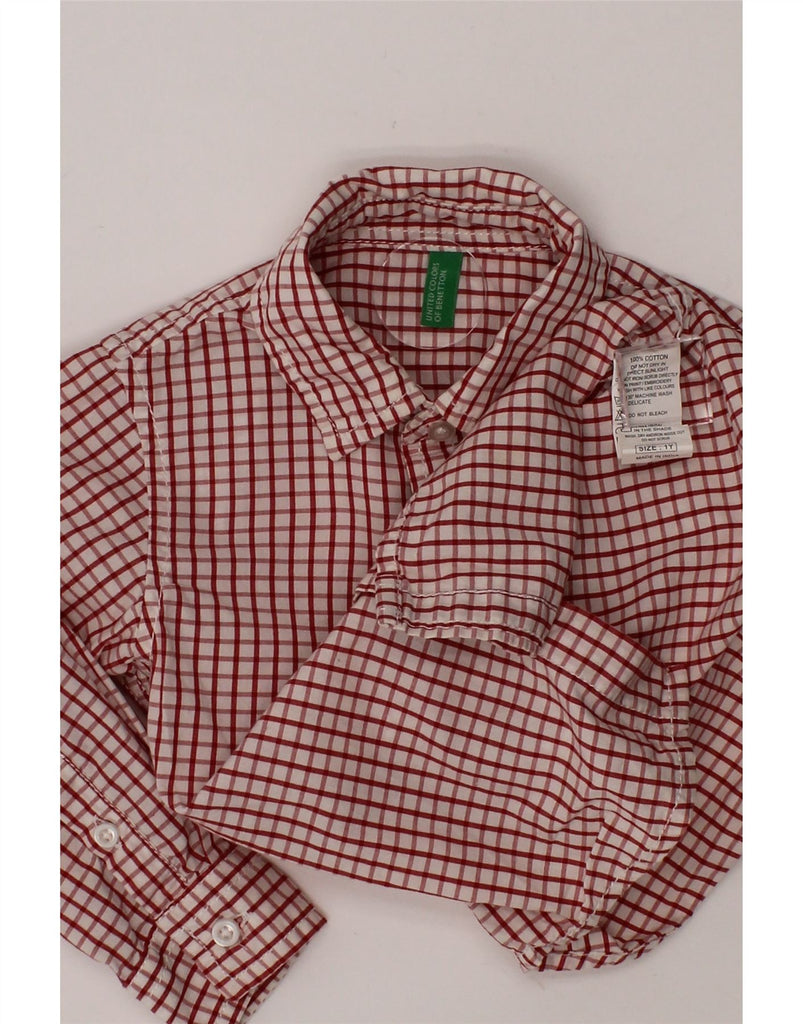 BENETTON Baby Boys Shirt 9-12 Months Red Check Cotton Vintage Benetton and Second-Hand Benetton from Messina Hembry 