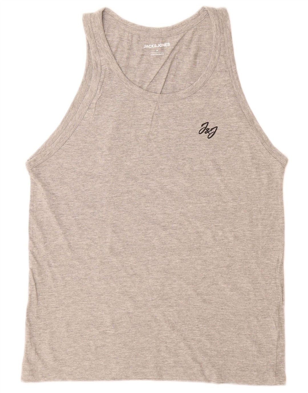 Jack & Jones Mens Vest Top Medium Grey Cotton