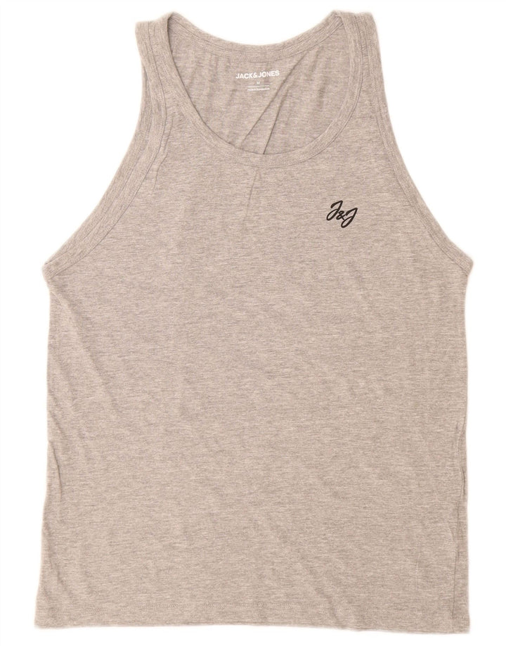 Jack & Jones Mens Vest Top Medium Grey Cotton