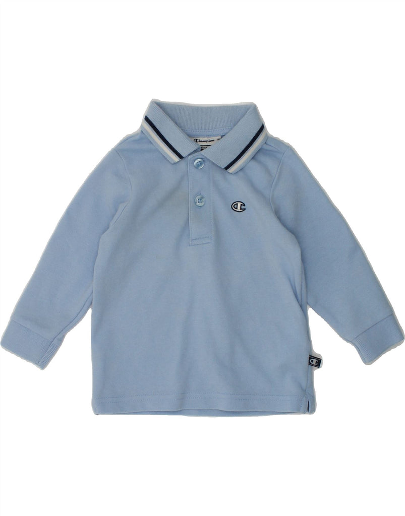 CHAMPION Baby Boys Long Sleeve Polo Shirt 3-6 Months 2XS Blue Cotton | Vintage Champion | Thrift | Second-Hand Champion | Used Clothing | Messina Hembry 