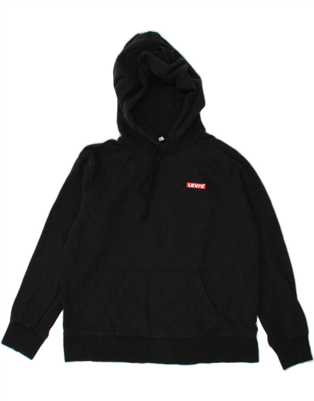 LEVI'S Womens Oversized Graphic Hoodie Jumper UK 14 Medium Black Cotton Vintage Levi's and Second-Hand Levi's from Messina Hembry 