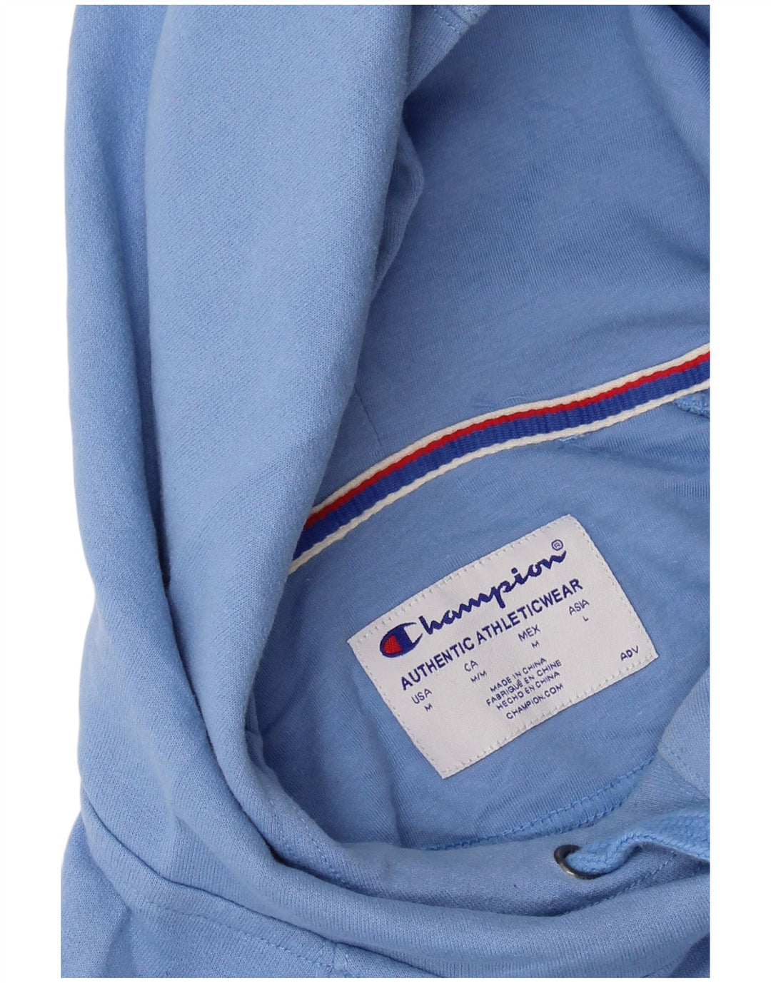 Champion Mens Graphic Hoodie Jumper Medium Blue