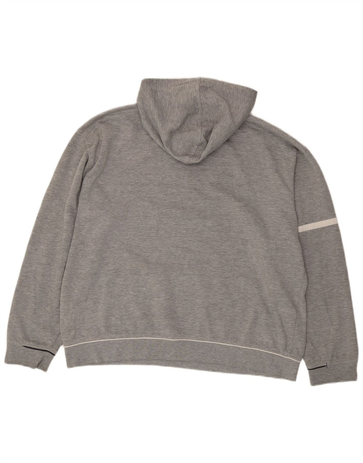 Reebok Mens Graphic Hoodie Jumper XL Grey Flecked Polyester