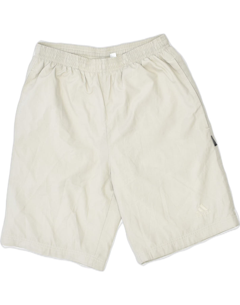 ADIDAS Mens Sport Shorts XS Beige Polyester | Vintage Adidas | Thrift | Second-Hand Adidas | Used Clothing | Messina Hembry 