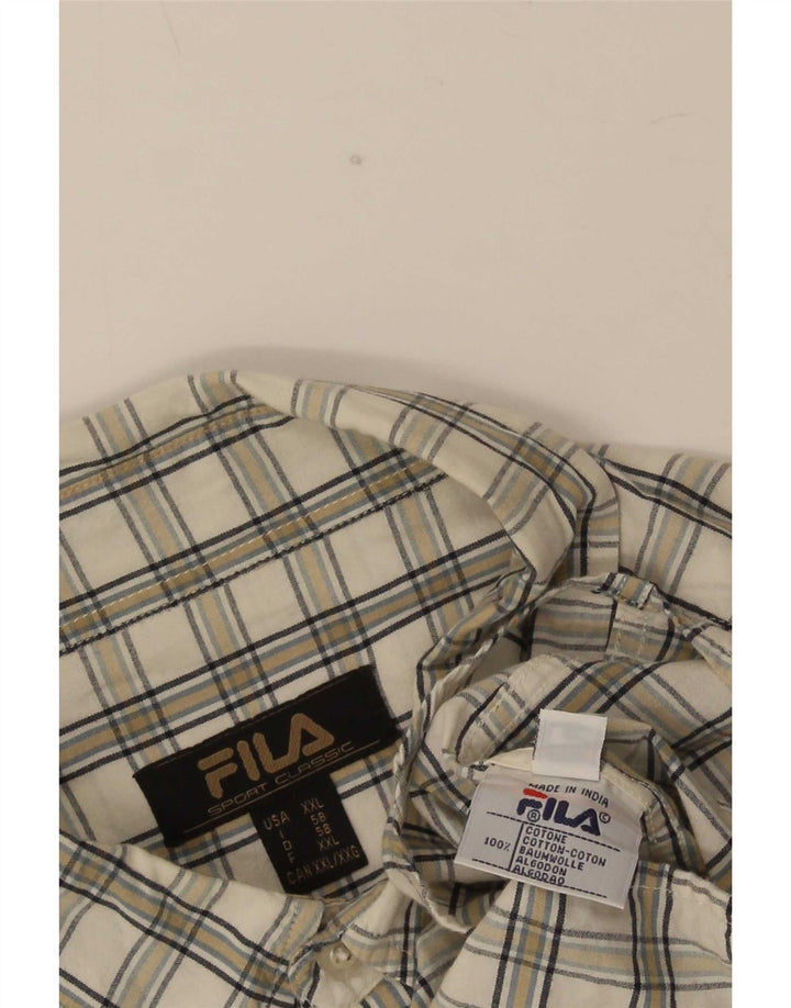 Fila Mens Shirt 2XL White Check Cotton