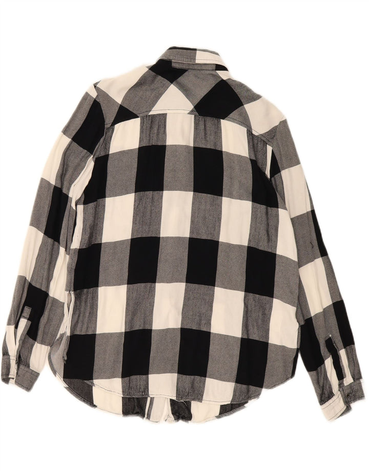 ZARA Womens Flannel Shirt UK 12 Medium Black Check Vintage Zara and Second-Hand Zara from Messina Hembry 