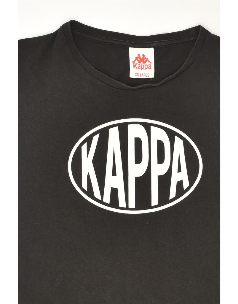 KAPPA Mens Graphic T-Shirt Top 2XL Black Cotton | Vintage Kappa | Thrift | Second-Hand Kappa | Used Clothing | Messina Hembry 