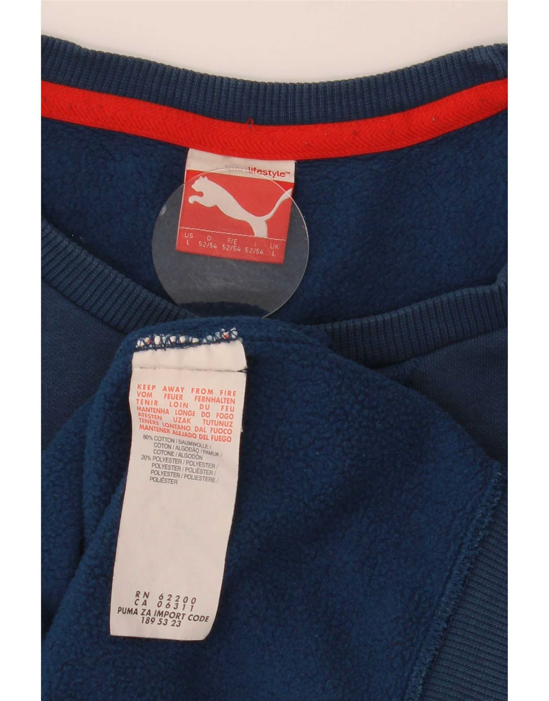 Puma Mens Graphic Sweatshirt Jumper Large Blue Cotton