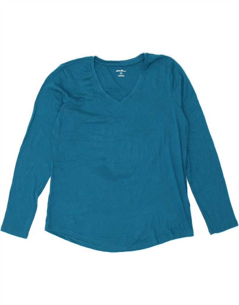 EDDIE BAUER Womens Top Long Sleeve UK 18 XL Blue Cotton | Vintage Eddie Bauer | Thrift | Second-Hand Eddie Bauer | Used Clothing | Messina Hembry 