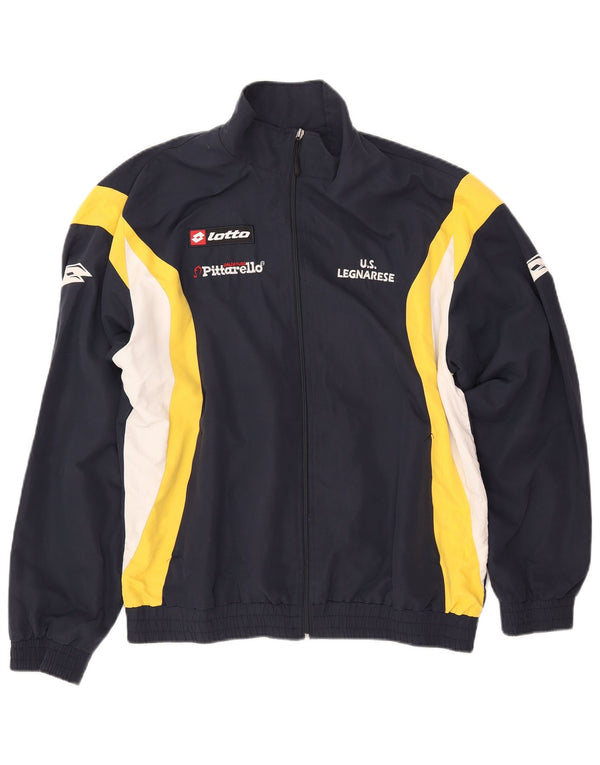 LOTTO Mens Graphic Tracksuit Top Jacket XL Navy Blue Colourblock